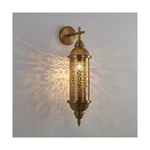 Turkish Moroccan Wall Sconce Lamp, Vintage Hand Carved Metal Light, 24IN.... Fixed Price $165.03.