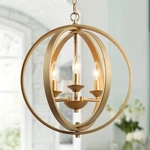 Ksana Gold Orb Chandelier Modern Globe 3 Light Fixture For Dining & Living Ro.... Fixed Price $198.01.