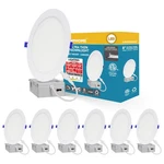 Lamphome 6-PACK 8" Slim Led Recessed Lights, Adjustable Cct, Ic-rated. Fixed Price $84.49.