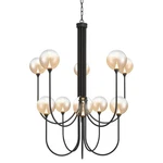 Eurofase Lighting 48925 Iissa 40"W Chandelier - Matte Black / Amber Glass. Fixed Price $3650.00.