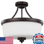 Canarm Jackson 3-LIGHT Semi-flush Mount Oil Rubbed Bronze Ceiling Opal. Fixed Price $126.63.