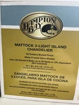 Hampton Bay Mattock 3-LIGHT Oil Rubbed Bronze Kitchen Island W/ Glass Shades. Fixed Price $99.00.