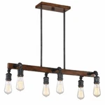 Dsi Design Solutions 6 Led Light Bronze & Wood Finish Efficient Chandelier. Fixed Price $150.00.