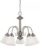 Nuvo 60-3242 Chandelier Brushed Nickel Finish With Frosted White Glass. Fixed Price $63.74.