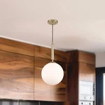 Monteaux Lighting 10" Gold Hanging Mini Pendant W/ Opal Glass Globe Shade. Fixed Price $39.88.