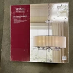 Anya 5-LIGHT Chrome Pendant With Pleated Cream Fabric Shade By Home Decorators. Fixed Price $55.00.