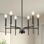 Black Chandelier, Modern Farmhouse Fixture, 6 Lights Dining .... Fixed Price $72.99.
