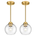 Audickic 2-PACK Pendant Lights Kitchen Island, 7", Seeded Glass Globe, Gold. Fixed Price $114.21.