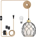 Plug Pendant Light,hanging With Cord,black Lamp Di. Fixed Price $63.87.