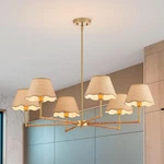 Elyccupa 39 Boho Rattan Chandelier 6-LIGHTS Rustic 38.25" X 68", A-brass. Fixed Price $179.31.