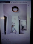 Autelo C3336XS - 14" Flush Mount Ceiling Light W/ Frosted Glass, Black. Fixed Price $12.00.