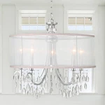 Hampton 24" 5-LIGHT Chrome Crystal Traditional Shade Chandelier. Fixed Price $648.00.