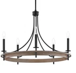 Home Decorators Woodbrier 5-LIGHT Black Medium Tone Finish Chandelier. Fixed Price $89.99.