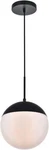 Living District Eclipse 1-LIGHT Metal & Glass Pendant Black/frosted White. Fixed Price $102.00.