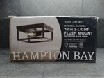 Hampton Bay Boswell Quarter 12-1/2 In. 2-LIGHT Black Open Cage Flush Mount. Fixed Price $68.99.