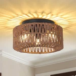 Pauful Boho 3-LIGHT Farmhouse Rattan Fixtures Ceiling Mount. Fixed Price $91.94.