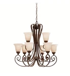 Kichler Willowmore 1828TZ 9-LIGHT Chandelier Tannery Bronze New. Fixed Price $159.99.