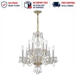 Crystorama Traditional 10-LIGHT Italian Crystal Chandelier No Import Fees. Fixed Price $350.00.