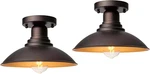 Goldhill Bronze Outdoor Semi Flush Mount Ceiling Light 2 Pack With Gold, Farmhou. Fixed Price $83.09.
