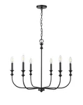 Matte Black Six Light Chandelier From The Savanne Collection. Fixed Price $339.90.