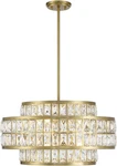 Renzo Mid-century Crystal Pendant 4-LIGHT, Warm Brass Finish. Fixed Price $1806.99.