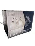 Hampton Bay Hamilton Brushed Nickel 2-VANITY Lights With Frosted Glass Shades. Fixed Price $29.88.