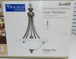 Progress Lighting P3608-77 Inverted Foyer Pendant W/ Etched Glass Forged Bronze. Fixed Price $44.95.