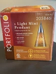 Portfolio Lightning Mini Pendant Art Glass Brushed Nickel Brown Gold Nib. Fixed Price $13.99.