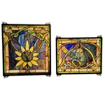 Meyda Tiffany "solstice" Stained Glass Window Panels (2) Art Nouveau Sunflower. Fixed Price $560.96.