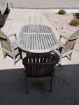 5 Pc Kingsley Bate Vtg Solid Teak Dining Set Oval Essex Table & 4 Hampton Chairs. Fixed Price $997.97.
