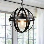 Dllt Vintage Globe Pendant Hanging Matte Black, 1-LIGHT, E26 Base, Ideal. Fixed Price $71.99.