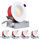 Torchstar Inch 2 Hour Fire Rated Baffle Led Recessed Lighting 5CCT RED(4 Pack). Fixed Price $20.00.