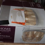 Home Decorators Harlan 3-LIGHT Flush Mount With Natural Real Wood Beads. Fixed Price $74.50.