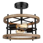 Lakumu 2-LIGHT Retro Semi Flush Mount Ceiling Fixture, Rustic Vintage W.... Fixed Price $90.71.