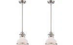 Quoizel GRT1508BN Grant One Light Mini Pendant Fixture, Brushed Nickel - 2 Pack. Fixed Price $373.23.