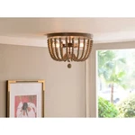 Dumas 3 Light Wood Bead Flush Mount With Silver Finish-kenroy Home. Fixed Price $184.99.
