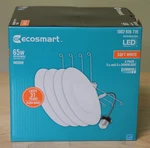 4 Pack Ecosmart Led 65W 6" Downlight Dimmable Retrofit Screw-in Base Flood. Fixed Price $18.95.