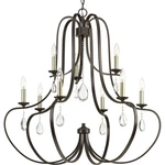 Progress Lighting P400088 Bronze Anjoux 9-LIGHT 34"W Crystal Chandelier. Fixed Price $164.22.