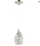 Glassland 1 Light Mini Pendant Satin Nickel With Stone Texture. Fixed Price $31.49.