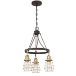 Craftmade Thatcher Light Down Chandelier, Black/brass Cages 50623-FBSB. Fixed Price $89.99.