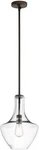 Kichler Everly 15.25" Kitchen Bell Pendant In Olde Bronze 1LIGHT Clear Glass. Fixed Price $80.00.