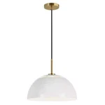 Meyer&cross Jordyn 16 In. 1-LIGHT White And Brushed Brass Pendant W/ Metal Shade. Fixed Price $29.95.