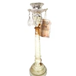 Fifth Avenue Lighting Vtg Marble Artware Crystal Prisms Bobeches Candle Holders. Fixed Price $180.00.