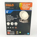 Halo HLA406FS5 4" Canless Ledgimbal Light 5CCT Selectable 660LUMENS New. Fixed Price $19.95.