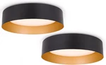 12.5" Flush Mount Ceiling Lights, Matte Black & Gold, Pack. Fixed Price $126.99.