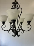 Maxim Manor Chandelier, Bronze Finish, 5 Light Shades, French Country.. Fixed Price $310.00.
