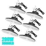 6 Pack Ufo High Bay Led 200W Shop Garage Lamp Commercial Lighting Fixtures. Fixed Price $451.54.