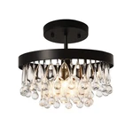 Seol-light Vintage Black Crystal Chandelier Small Close To Ceiling Roun.... Fixed Price $141.99.