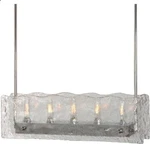 Uttermost 21270 Cheminee 5 Light Textured Glass Chandelier Brushed Steel. Fixed Price $599.99.