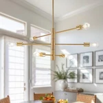 Aloadecor 47W 6-LIGHT Sputnik Chandelier Antique Brass Mid-century Ceiling. Fixed Price $138.00.